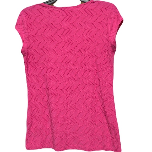 Liz Claiborne Pink Fitted Blouse with Short Sleeves - Picture 2 of 3